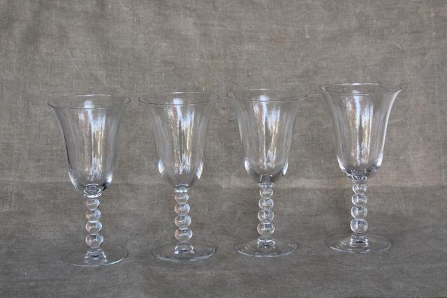 photo of vintage Imperial candlewick crystal clear glass water glasses or large wine goblets #4