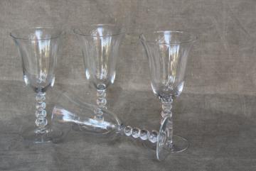 catalog photo of vintage Imperial candlewick crystal clear glass water glasses or large wine goblets