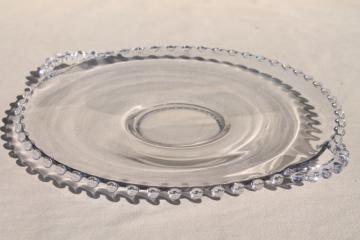 catalog photo of vintage Imperial candlewick glass cake plate, round platter or serving tray