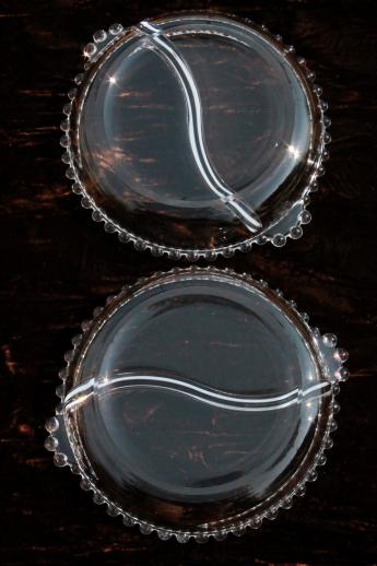 photo of vintage Imperial candlewick glass divided bowls, relish trays & dishes #8