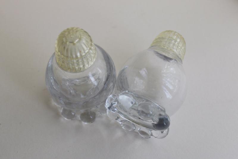 photo of vintage Imperial candlewick pattern glass salt and pepper shakers S&P set #2