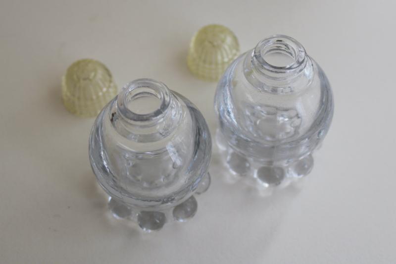 photo of vintage Imperial candlewick pattern glass salt and pepper shakers S&P set #4