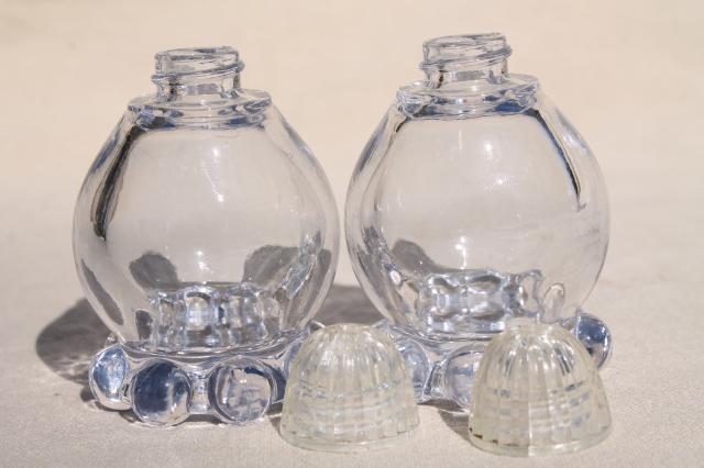 photo of vintage Imperial glass candlewick covered butter dish, salt and pepper shakers #8