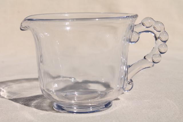 photo of vintage Imperial glass candlewick pattern cream pitcher & sugar bowl set #2