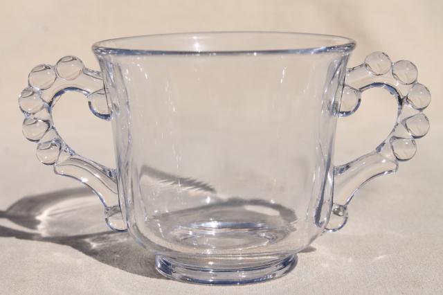 photo of vintage Imperial glass candlewick pattern cream pitcher & sugar bowl set #3