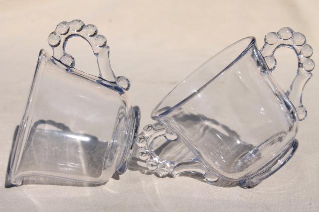 photo of vintage Imperial glass candlewick pattern cream pitcher & sugar bowl set #5