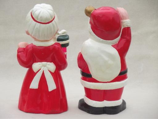 photo of vintage Inarco ceramic Christmas decorations, large Santa & Mrs Claus #3