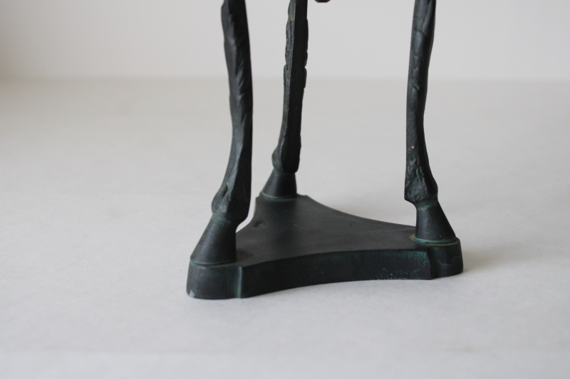 photo of vintage India incense burner, dark bronze cast brass tall urn w/ lid neoclassical ram's head design #6