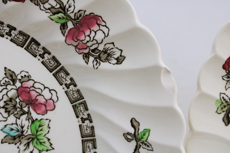 photo of vintage Indian Tree Myott Staffordshire china dinner plates set of six, India tree of life pattern  #5
