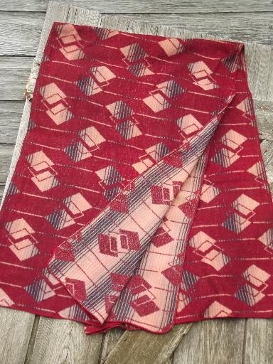 photo of vintage Indian blanket, cotton / rayon camp blanket 40s 50s retro! #1