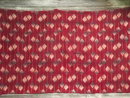 photo of vintage Indian blanket, cotton / rayon camp blanket 40s 50s retro! #2