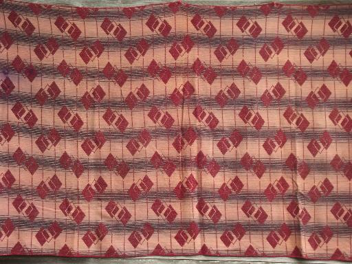 photo of vintage Indian blanket, cotton / rayon camp blanket 40s 50s retro! #4