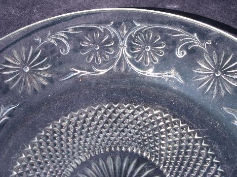 photo of vintage Indiana daisy crystal depression glass cake or sandwich serving plates #3