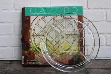 vintage Indiana glass Gazebo pattern relish plate round serving tray in original box 