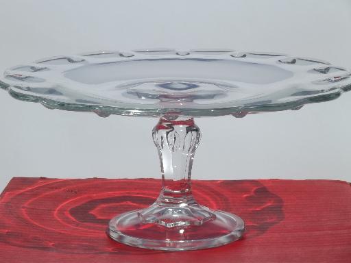 photo of vintage Indiana glass cake stand in original red and white box  #2