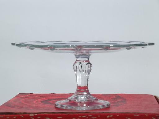 photo of vintage Indiana glass cake stand in original red and white box  #3