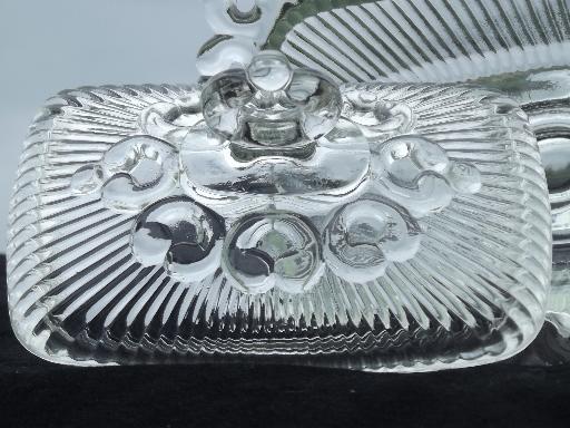 photo of vintage Indiana glass clear lace edge rectangular wedding box candy dish #5