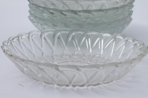 photo of vintage Indiana glass pretzel pattern soup bowls set of six #2