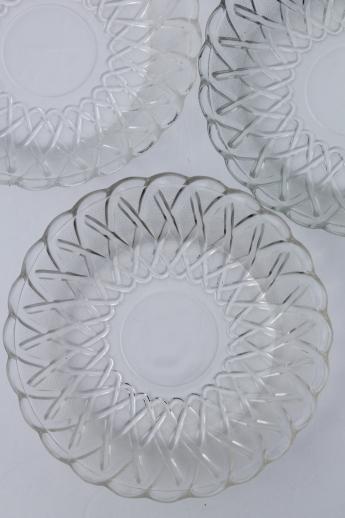 photo of vintage Indiana glass pretzel pattern soup bowls set of six #3