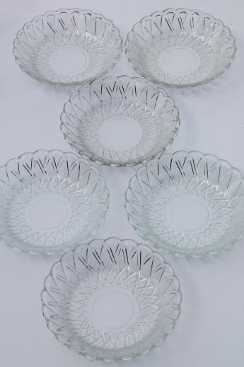 photo of vintage Indiana glass pretzel pattern soup bowls set of six #7