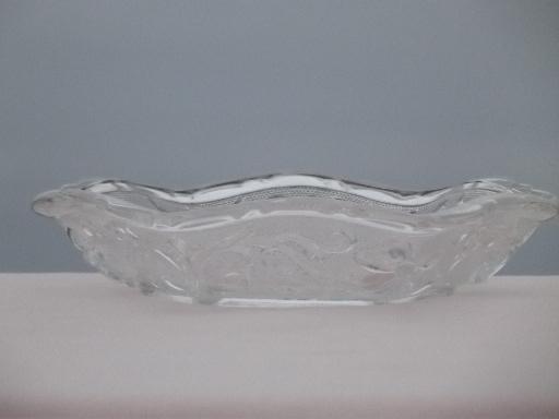 photo of vintage Indiana sandwich glass, set of hexagonal bowls w/ scalloped edge #3