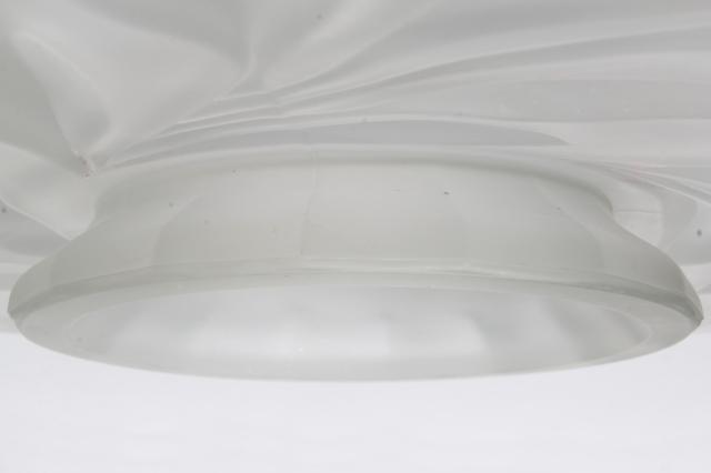 photo of vintage Indiana willow satin frosted glass torte cake plate w/ low foot stand #6