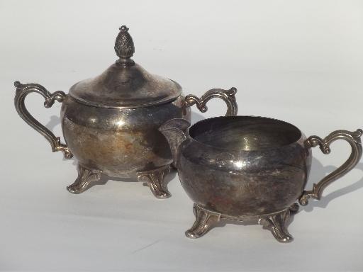 photo of vintage International silver plate tea or coffee set w/ pot, tray etc. #7