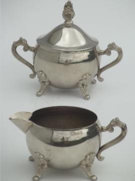 catalog photo of vintage International silver silverplated cream pitcher & sugar bowl set