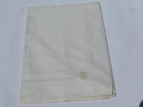 photo of vintage Ireland, pure linen hemstitched table covers or luncheon cloths, mint w/ tag #2