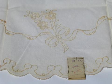 photo of vintage Ireland, pure linen hemstitched table covers or luncheon cloths, mint w/ tag #5