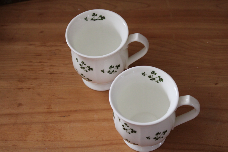 photo of vintage Irish clover shamrock mugs, Erin china Carrigaline County Cork Ireland #2