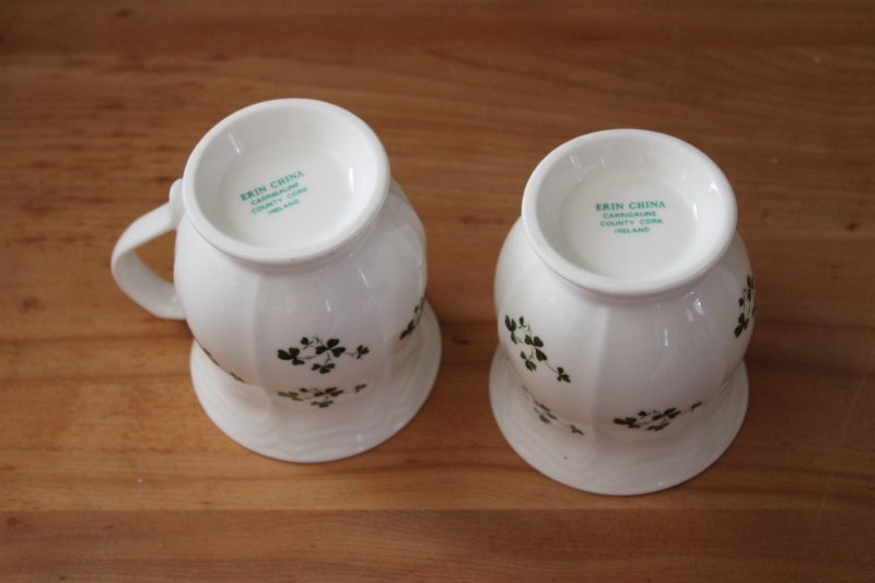 photo of vintage Irish clover shamrock mugs, Erin china Carrigaline County Cork Ireland #3