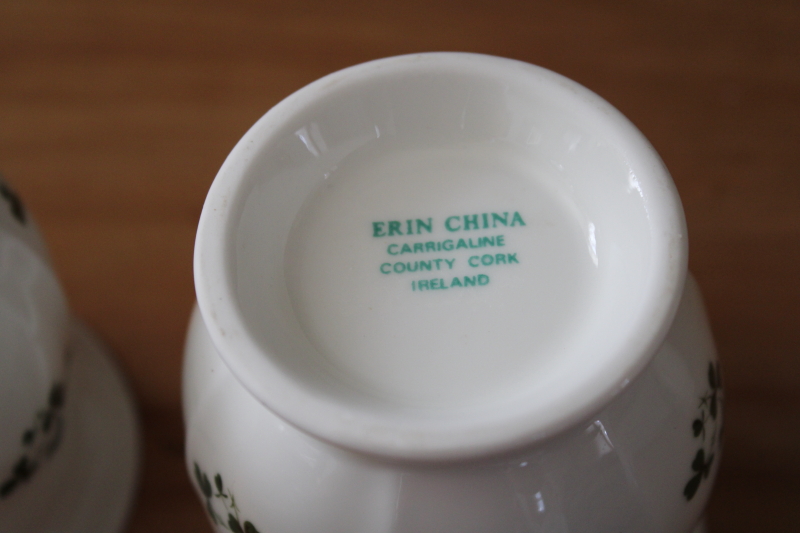 photo of vintage Irish clover shamrock mugs, Erin china Carrigaline County Cork Ireland #4