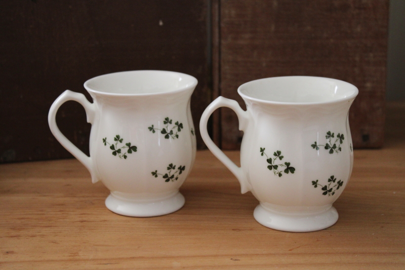 photo of vintage Irish clover shamrock mugs, Erin china Carrigaline County Cork Ireland #5