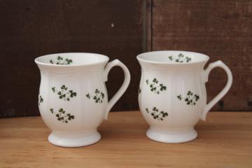 catalog photo of vintage Irish clover shamrock mugs, Erin china Carrigaline County Cork Ireland