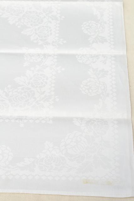 photo of vintage Irish linen damask banquet tablecloth & napkins w/ original Ireland labels #5