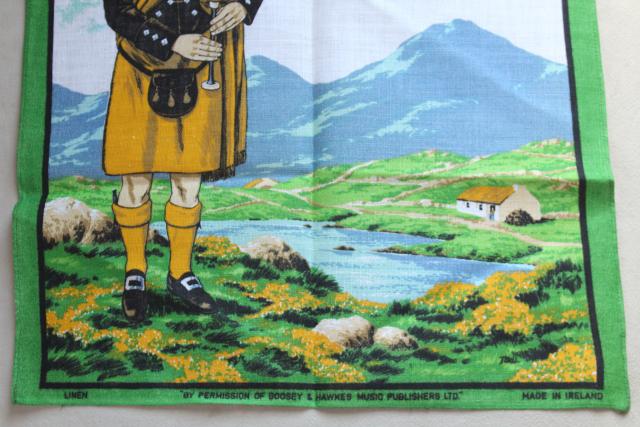 photo of vintage Irish linen tea towel, Danny Boy lyrics print, souvenir of Ireland #5