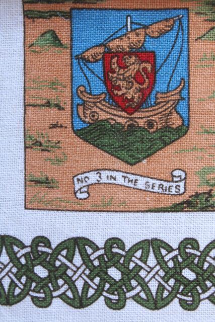 photo of vintage Irish linen tea towel, Galway Bay lyrics print, souvenir of Ireland #6
