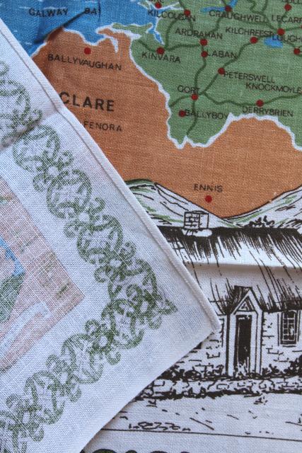photo of vintage Irish linen tea towel, Galway Bay lyrics print, souvenir of Ireland #7