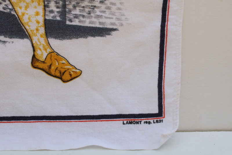 photo of vintage Irish linen tea towel, Henry VIII of England print souvenir towel made in Ireland  #3