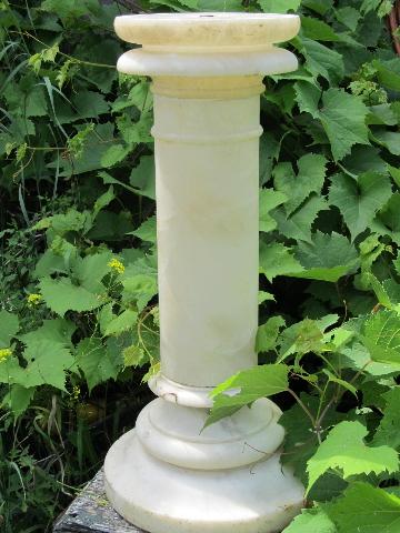 photo of vintage Italian alabaster marble column lamp pedestal stand #1