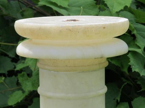 photo of vintage Italian alabaster marble column lamp pedestal stand #2