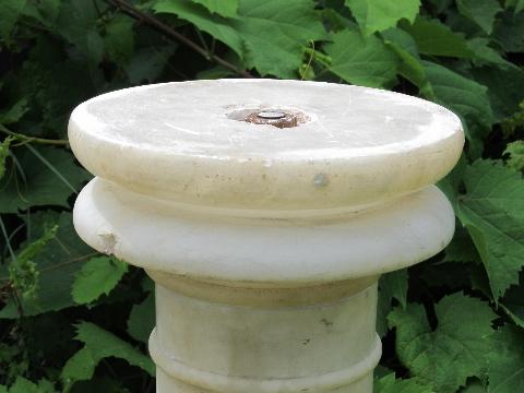 photo of vintage Italian alabaster marble column lamp pedestal stand #7