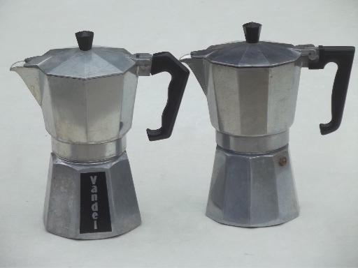 photo of vintage Italian espresso coffee pots, Vandel stove top coffee pot #2