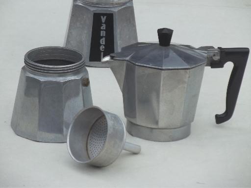 photo of vintage Italian espresso coffee pots, Vandel stove top coffee pot #3