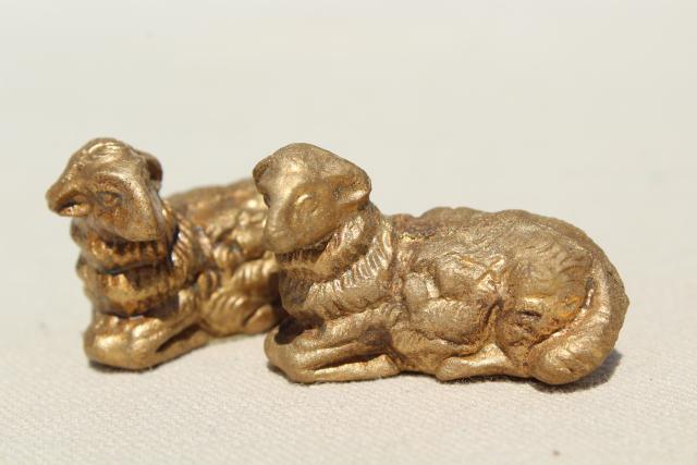 photo of vintage Italian nativity set scene creche figures, 60s mod gold Christmas decorations made in Italy #10