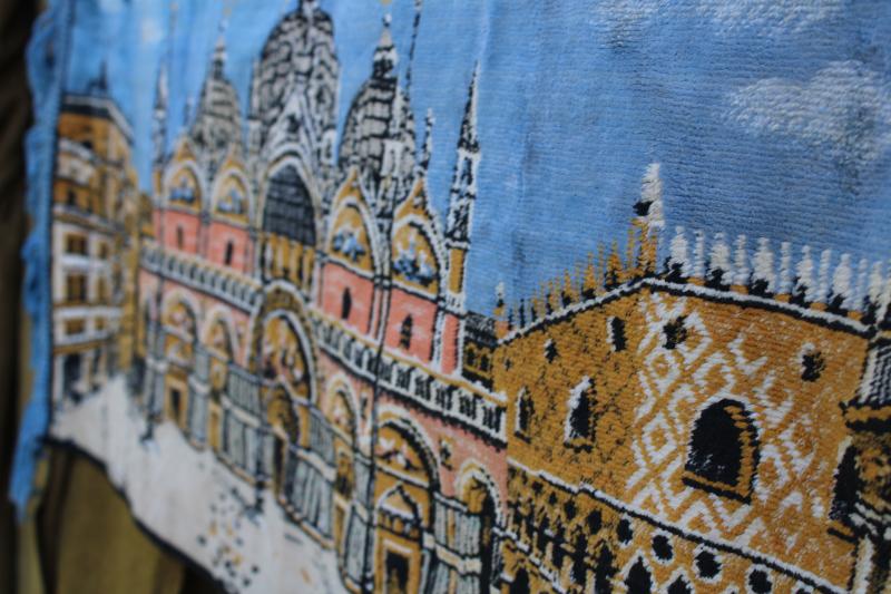 photo of vintage Italian tapestry small rug or wall hanging, St Mark's cathedral #2