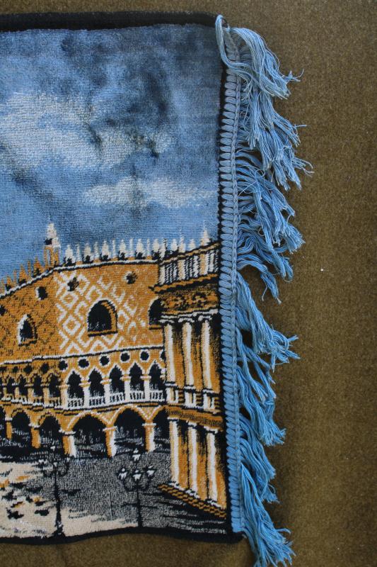 photo of vintage Italian tapestry small rug or wall hanging, St Mark's cathedral #3