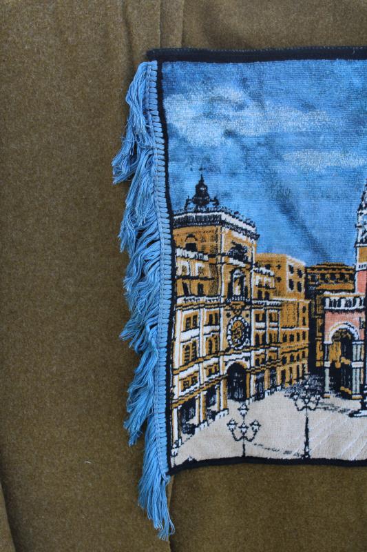 photo of vintage Italian tapestry small rug or wall hanging, St Mark's cathedral #4