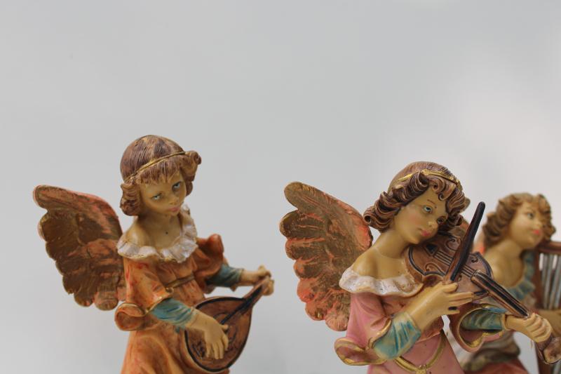 photo of vintage Italy Christmas angels, large plastic figures for Nativity scene #3